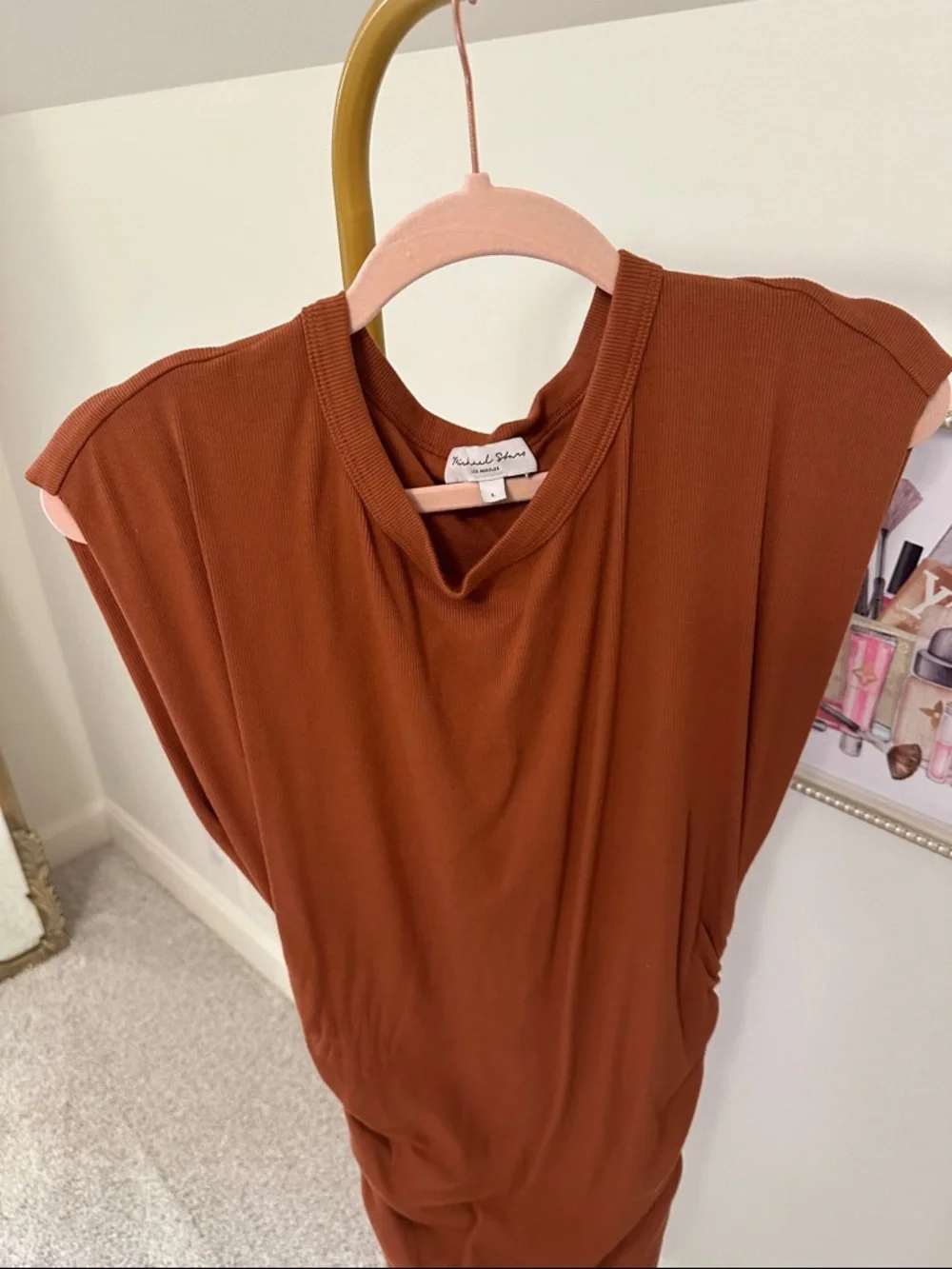 Michael Stars Rust Brown Midi Dress